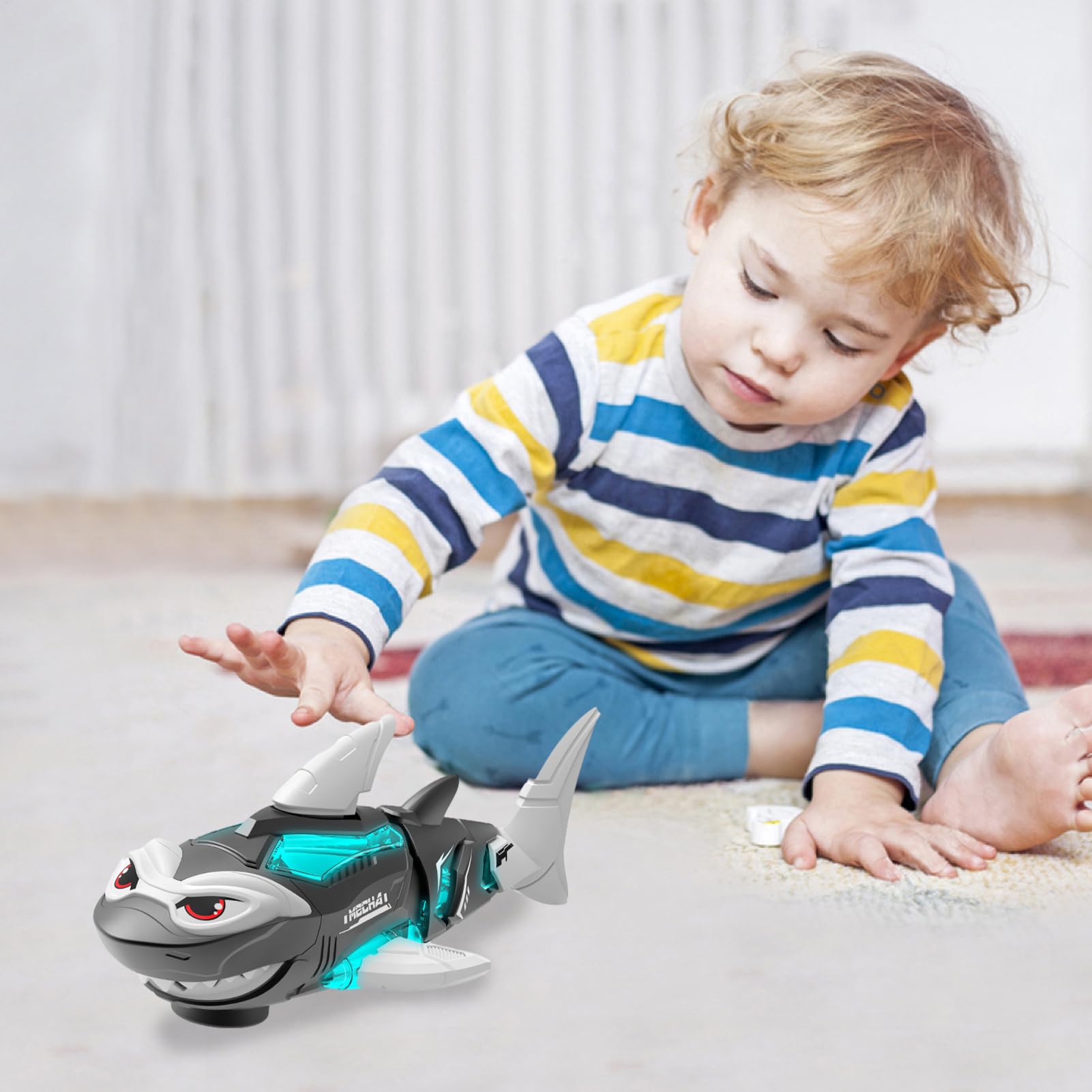 Generisch Rc | Giocattoli Robot Con Luce E Musica,Giocattolo Squalo Galleggiante Robotica - Per Piscina, Compleanno, Pasqua & Bambini