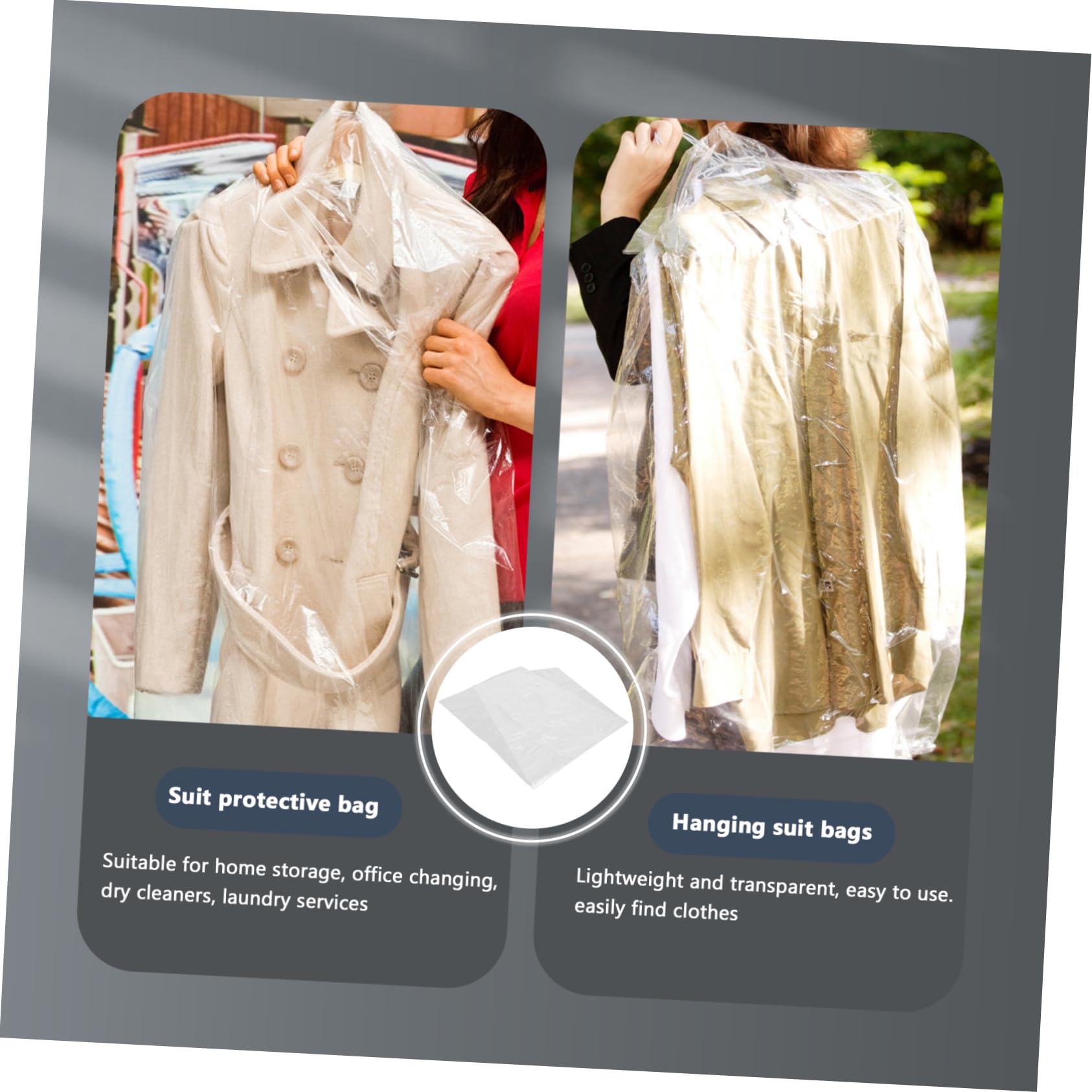 Cabilock 30piezas Funda Antipolvo para Ropa Transparente para Guardar Vestidos y Abrigos Accesorios para Organizar el Armario y Proteger Prendas de Limpieza Seco