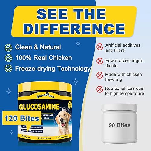 Miniatura 5 de Glucosamina para perros  Suplemento articular para perros  Condroitina, MSM, Omega-3, apoyo a la movilidad, cartílago, alivio del dolor en las