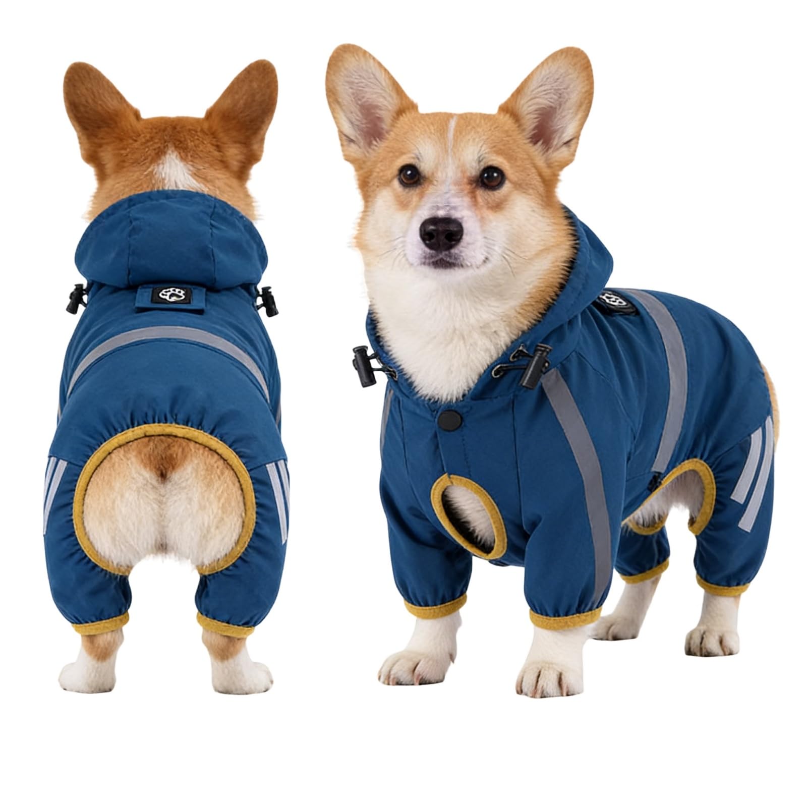 Hixingo Dog Coats with Legs, Winter Warm Comfortable Dog Coat Snow Pet Jacket with Harness Hole for Small Medium Large Pet Indoor & Outdoor Wear (DT963 Blue,XL)