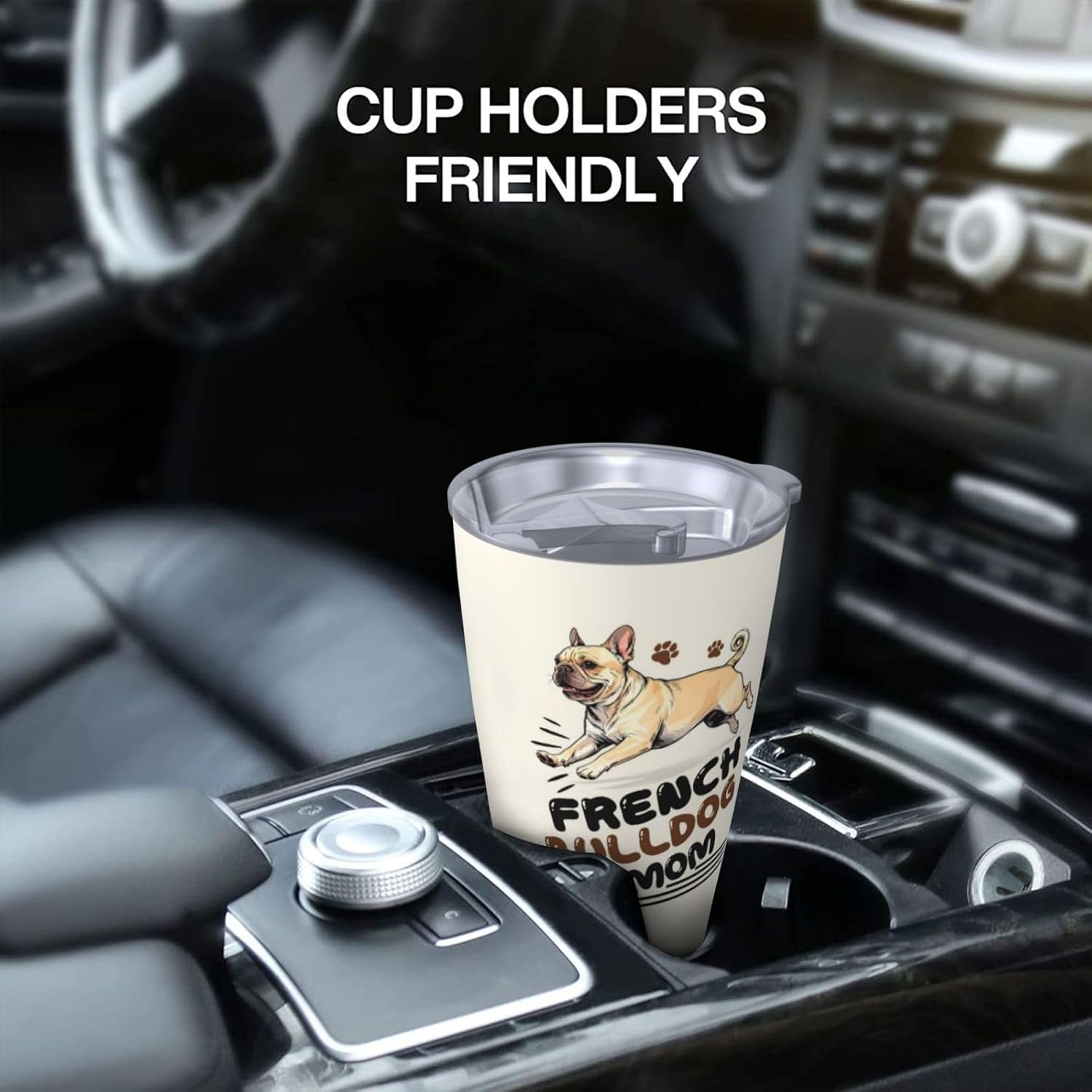Best French Bulldog Gifts for Women, 20 Oz Frenchie Dog Lover Travel Tumbler Mugs with Frenchie, French Bulldog Mom Coffee Mug Gift - Image 9