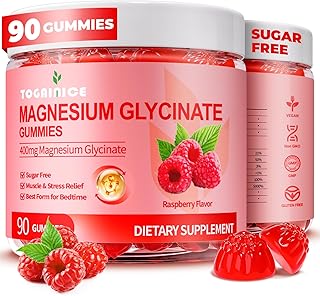 Magnesium Glycinate Gummies 400mg for Adult & Kids,90 Ct Sugar Free Magnesium Gummies with Potassium Magnesium Supplement for Women & Men (90 Count)