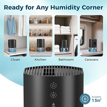 AROEVE Dehumidifier 990ml, Compact Quiet Small Dehumidifier for Bedroom with 7 Color Light, Auto Shutoff, Defrost Protect, 24H Use Dehumidifiers for Home, RV, Closets, Bathrooms, Kitchen