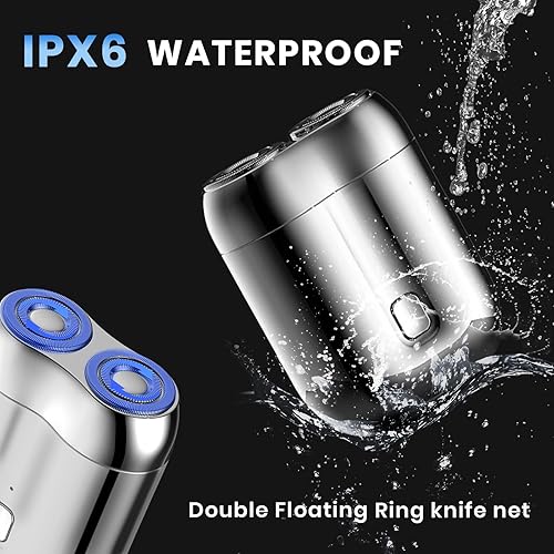 Miniatura 4 de Mini afeitadora eléctrica de doble cabezal, mini maquinilla de afeitar eléctrica de bolsillo 2025, maquinilla de afeitar portátil de doble cabeza,