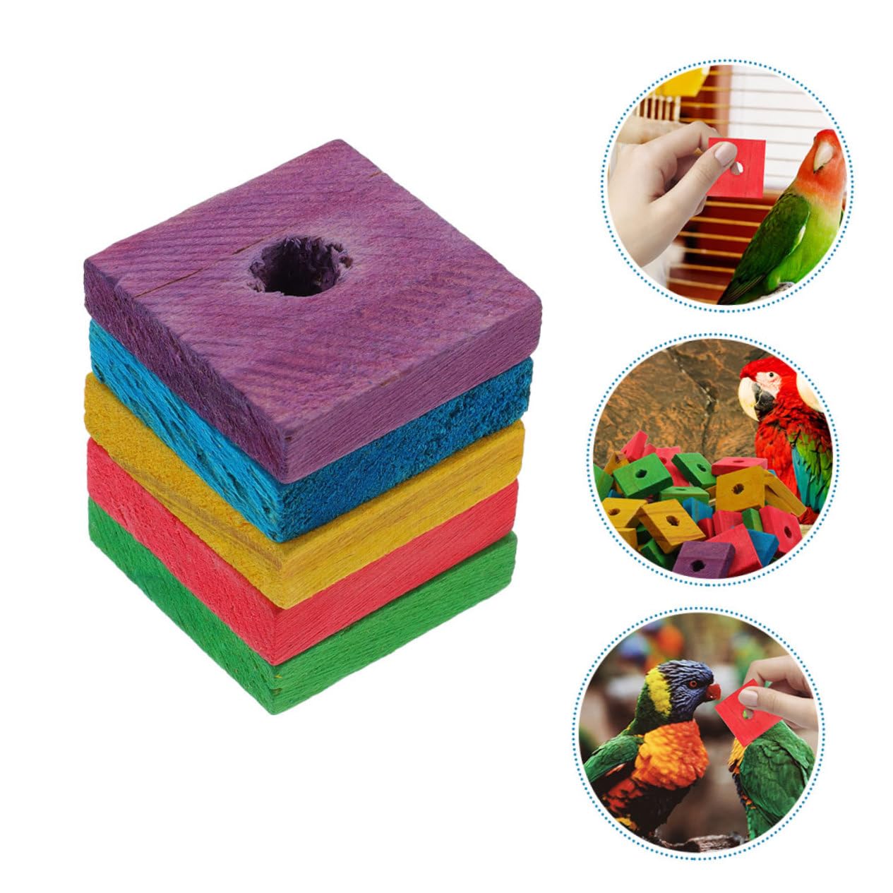 COLLBATH 250stücke Papageien Holzspielzeug Kauspielzeug Für Vögel Nagehilfe Zahnpflege Holzscheiben Für Kreative Spielmöglichkeiten Käfigen