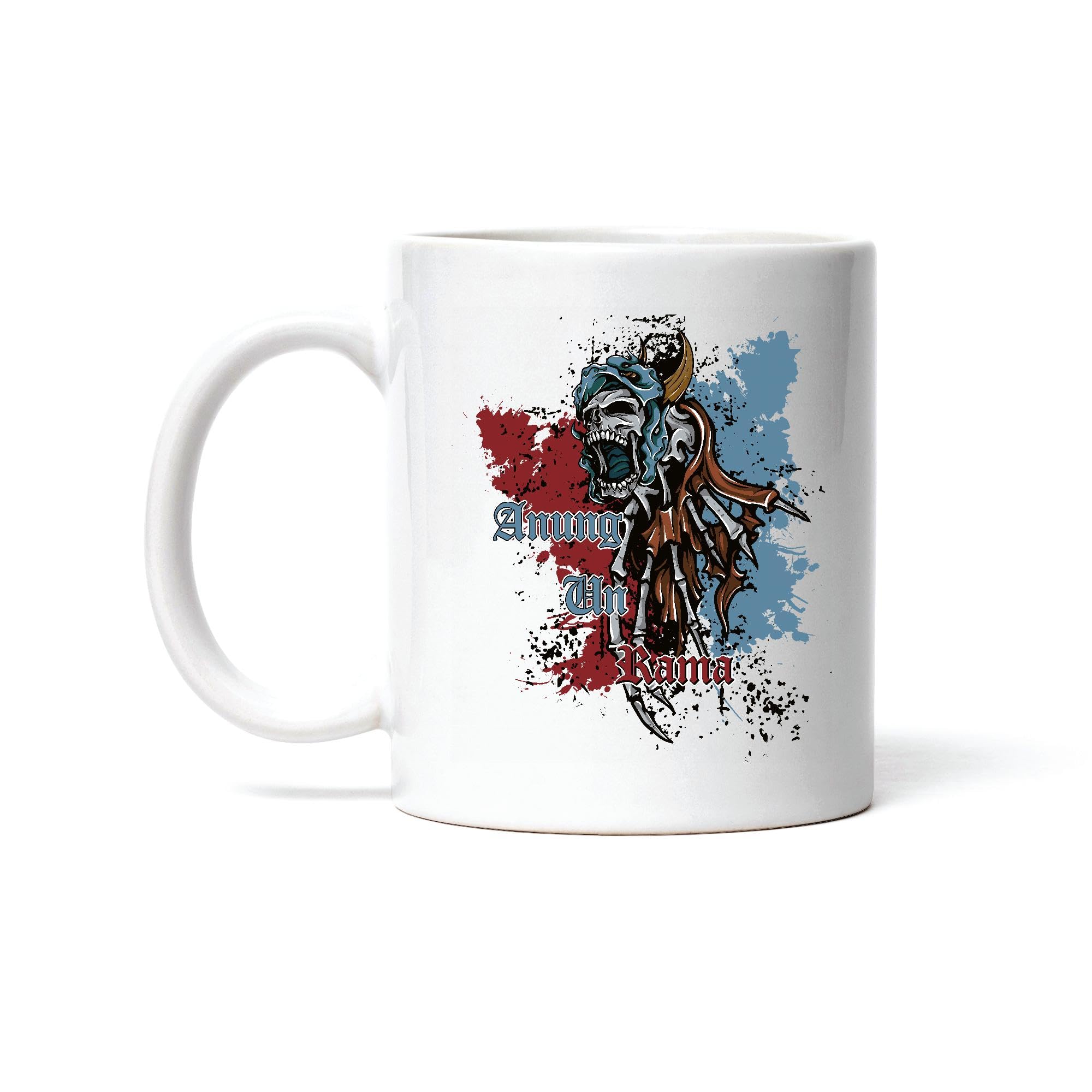 Gift for Goth Rock Fans Skull Bones Ripped Leather Screaming Skeletons Floating 11oz 15oz White Coffee Mug