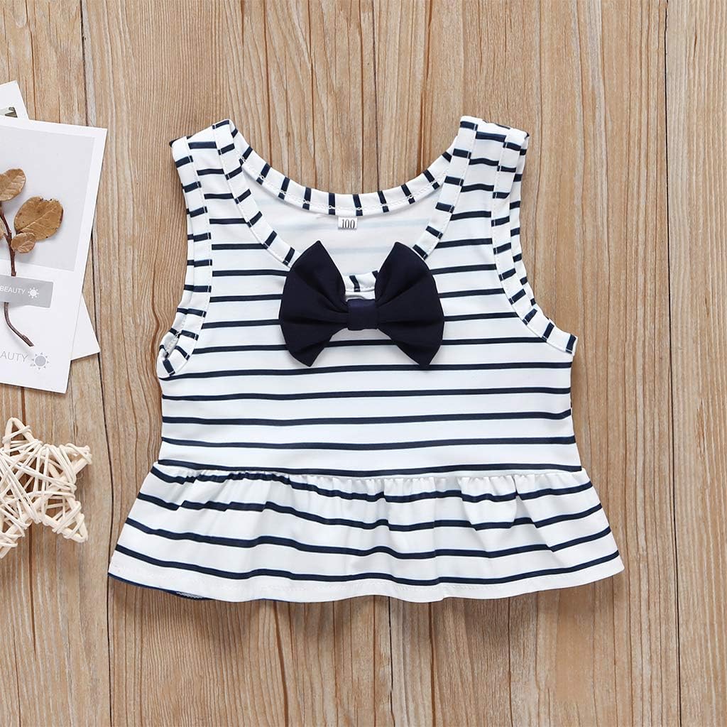 Toddler Baby Girl Bikini Striped Toddler Swimsuit Bathing Suit Ruffles Swimwear Tankini 2 Piece Set: Clothing, Shoes & Jewelry