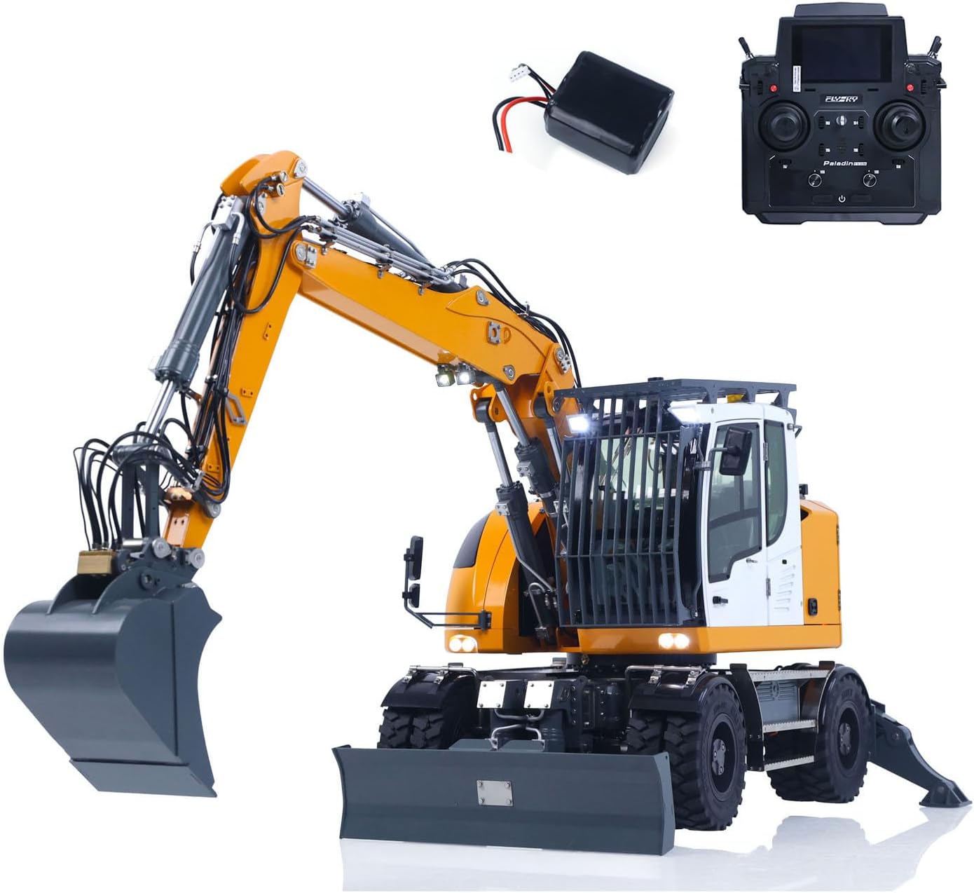 TOUCAN RC HOBBY LR914 PRO MAX Metal 4WD 1/14 RC Hydraulic Wheeled Excavator 11-Ways Valve RTR Radio Controlled Digger PL18EV Lite Battery Light