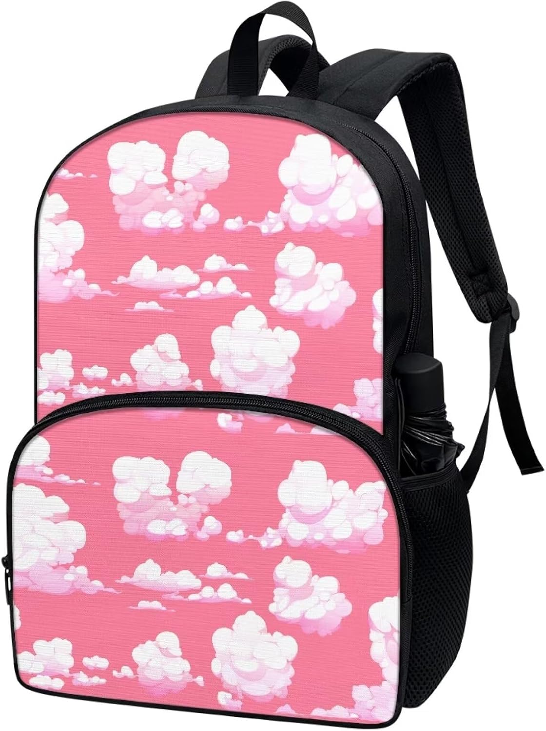 Pink Cloud Sky Print Funny Tie Dye/Animal Backpack Cool Laptop Backpack College Bookbag Simple School Bag Laptop Backpack For Men Women