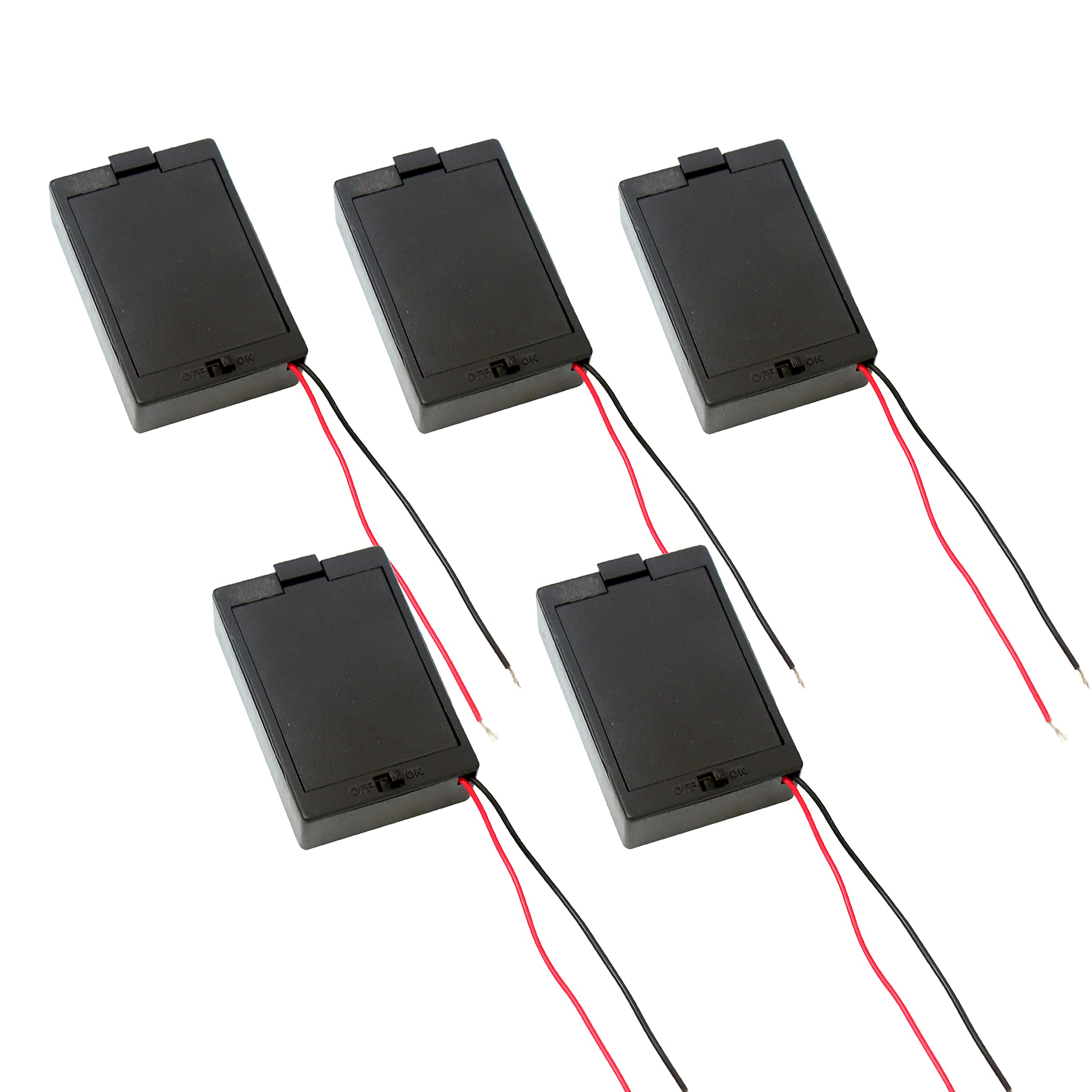 Electronic Spices (Pack of 5) 3 AA Battery Holder with ON Off Switch Wire Leads Cover Battery Spring Clip 3X 1.5V AA 4.5 Volt Battery Holder (B09BNR6GJF) Amazon Price History, Amazon Price Tracker