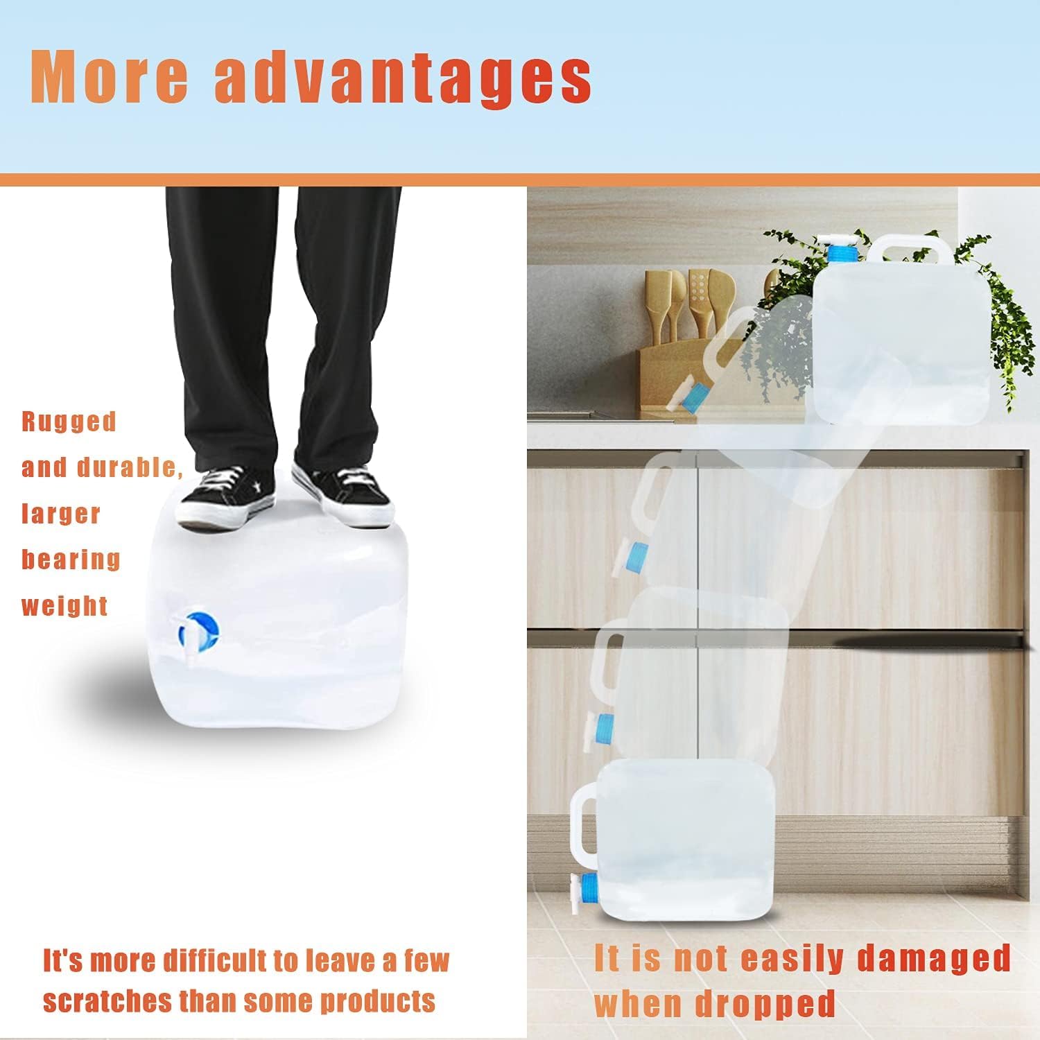 DHVYANT MART Collapsible Water Storage Carrier with Spigot & Hook | Emergency Water Container | BPA Free & Foldable | Ideal for Travel Camping-Hiking-Picnic-Outdoor Activities | Pack of 1 (15 Liter) 4
