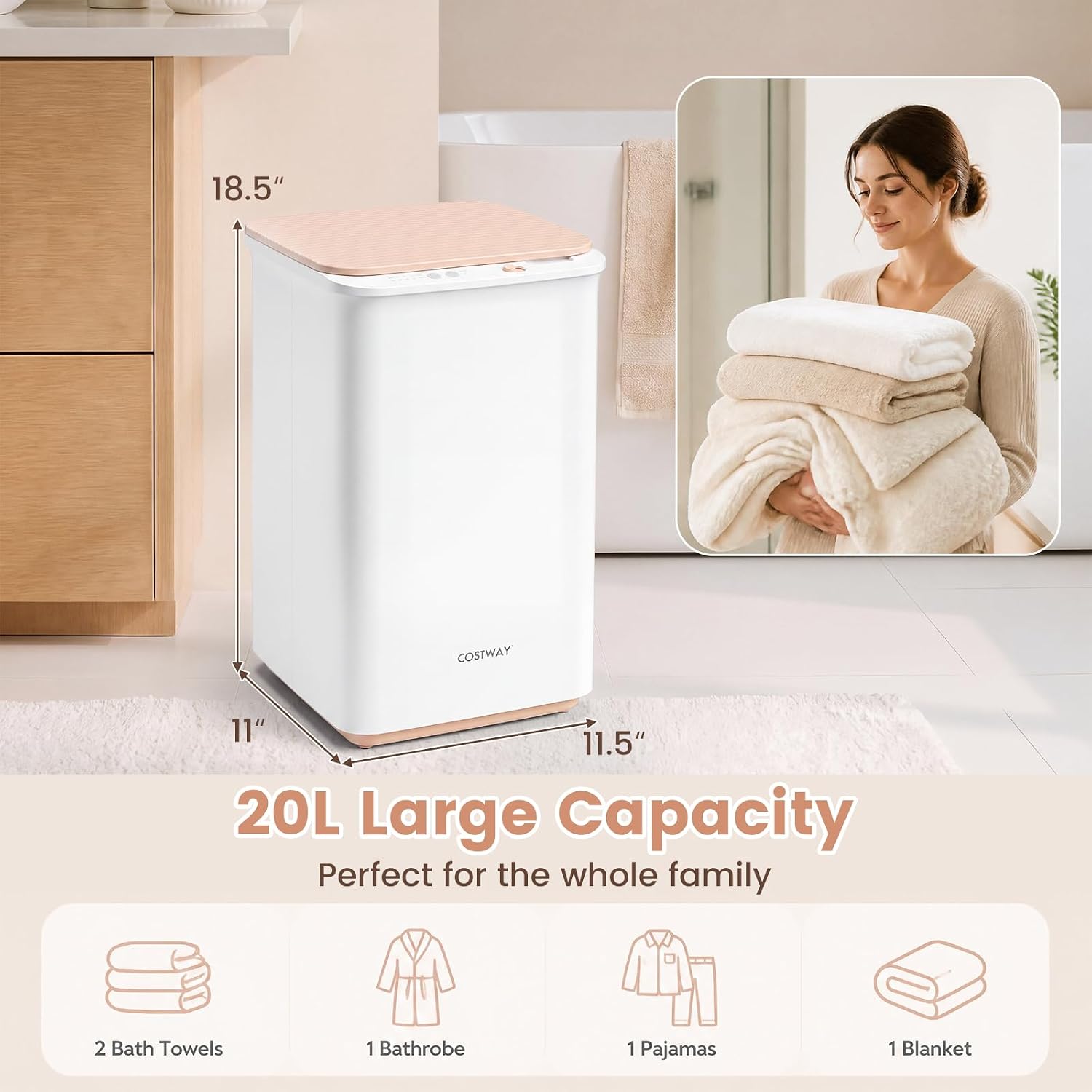 COSTWAY Heated Towel Warmer for Bathrooms