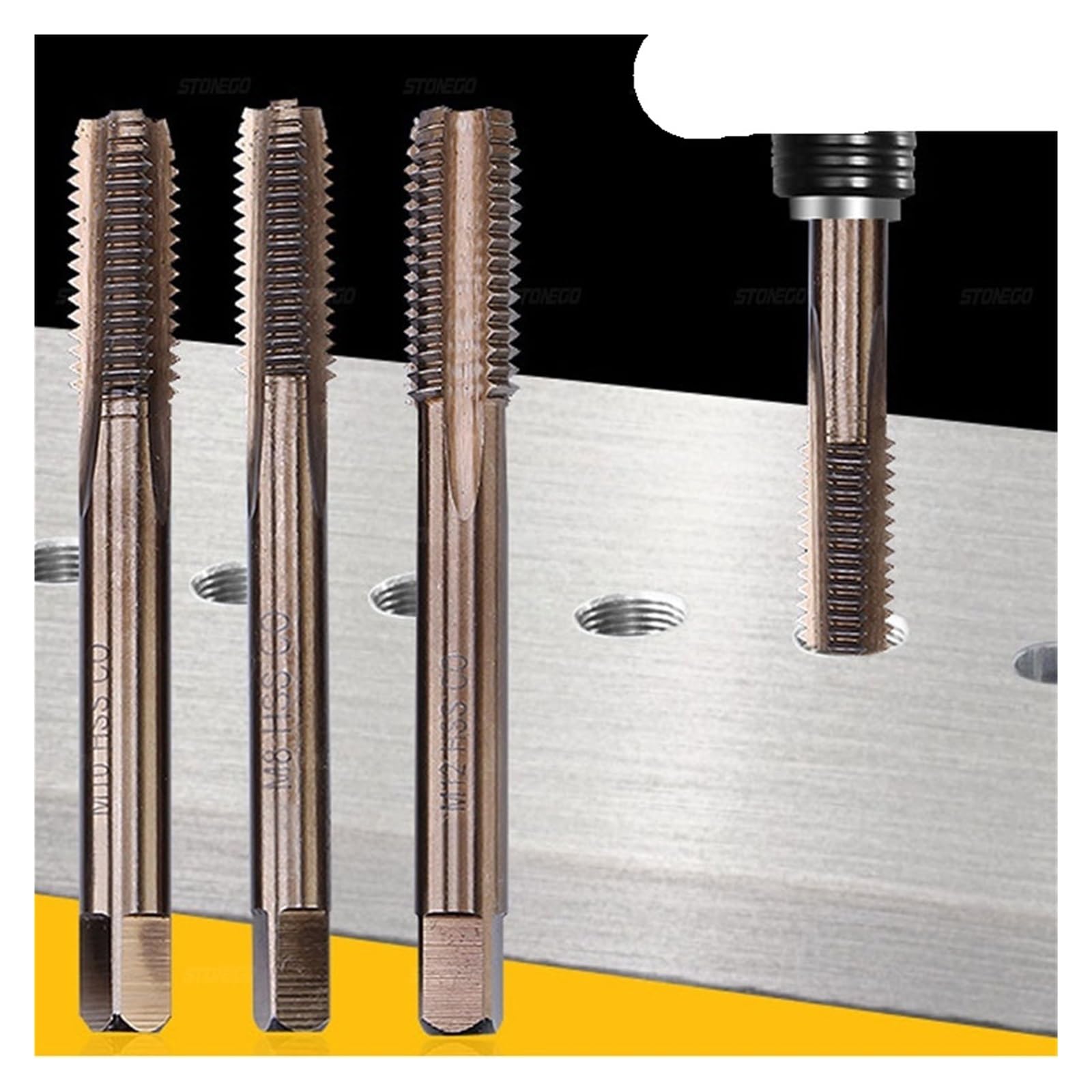 Maschio a spirale for macchina HSS Co M35-E, maschio metrico, filettatura destra, maschio a spina, trapano M3/M4/M5/M6/M8/M10/M12(7PCS)