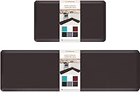 Vista 40 de HappyTrends 2 tapetes de cocina acolchados antifatiga, resistentes y ergonómicos de espuma de pie, impermeables, antideslizantes, para el hogar