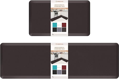 Miniatura 95 de HappyTrends Tapete de cocina [2 piezas] acolchado, cómodo, antifatiga, impermeable, antideslizante, tapete de espuma ergonómica gruesa y perfecta