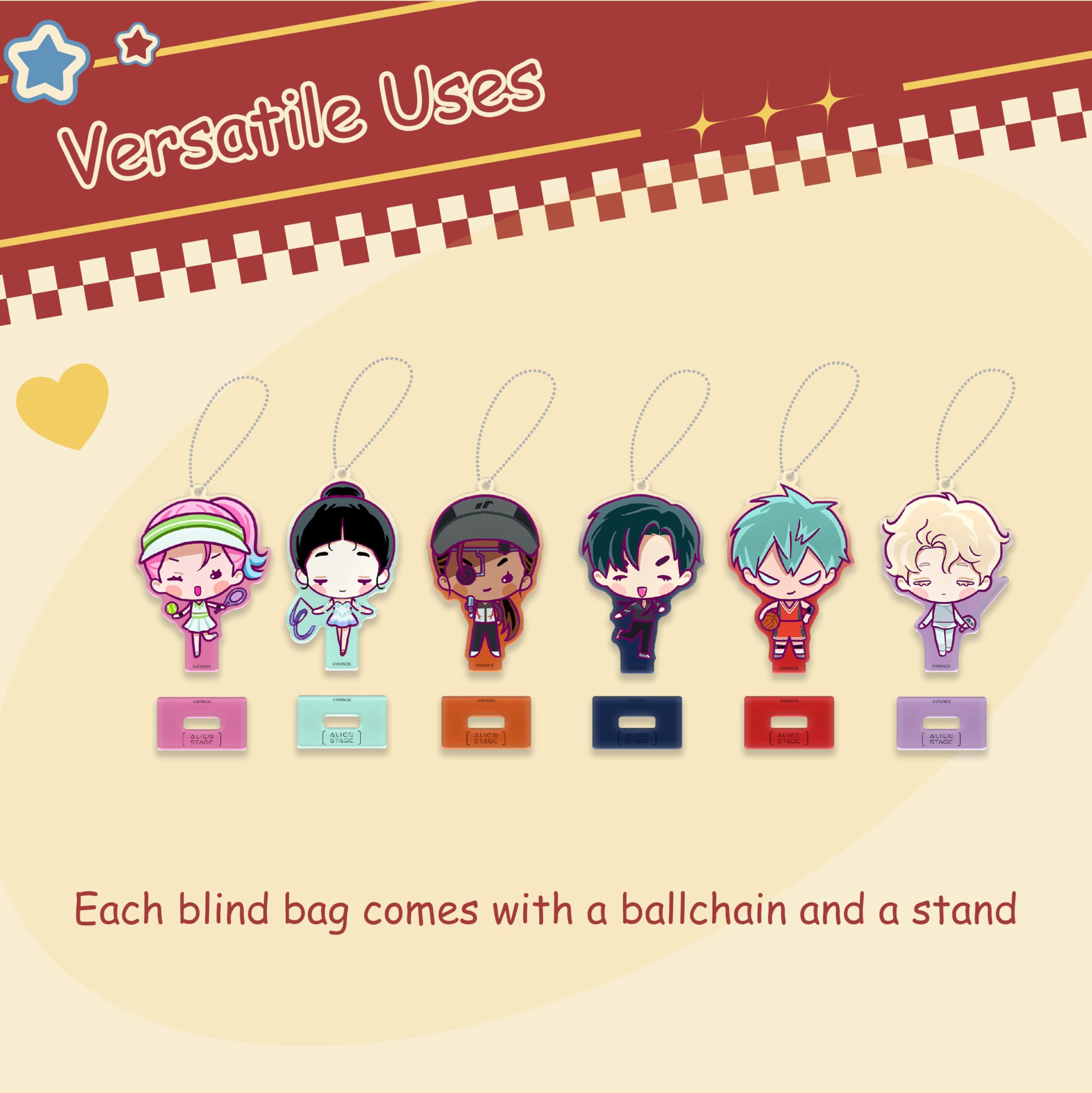 YJacuing Alien Stage Passion Love Series Blind Box Acryl Figur Schlüsselanhänger Offizielles ALNST 3rd Anniversary Merch