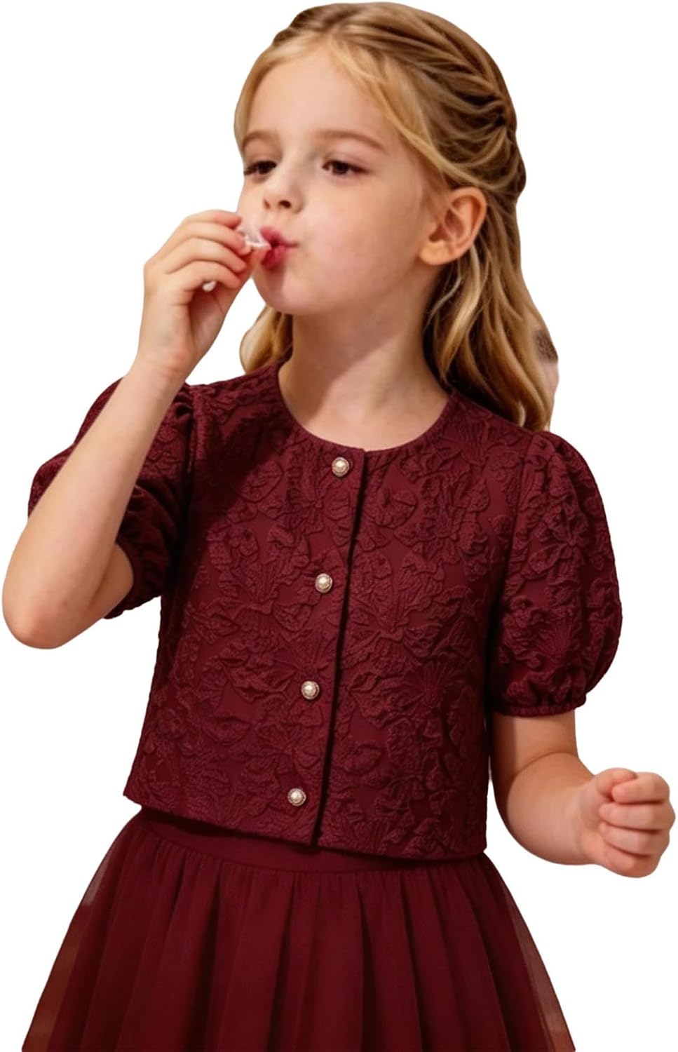 Jelory Kids Crew Neck Coat Girls Birthday Party Top Shurg