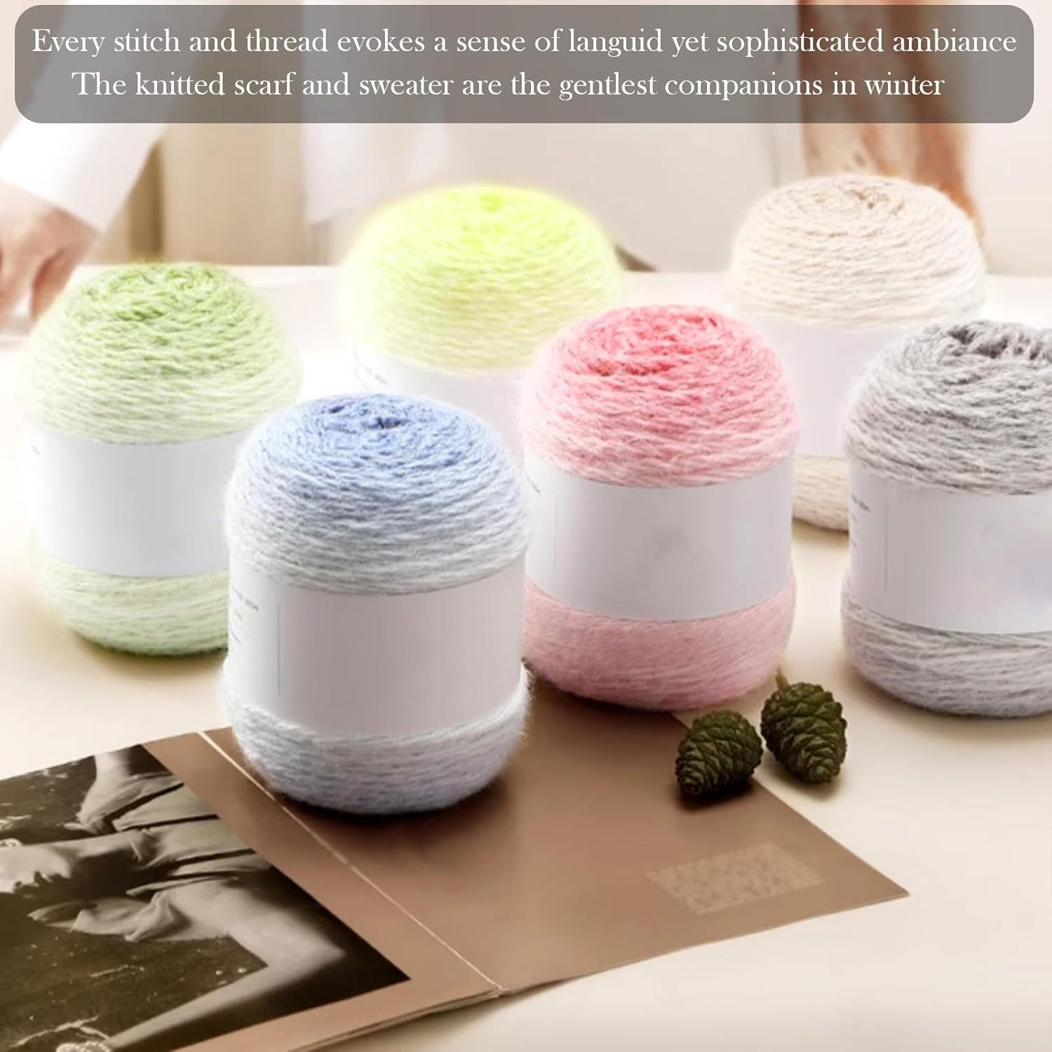 Gradient Yarn, Long Pile Yarn, Advanced Gradient Effect, Soft Texture, Suitable for Knitting.(Green,200g/skein)