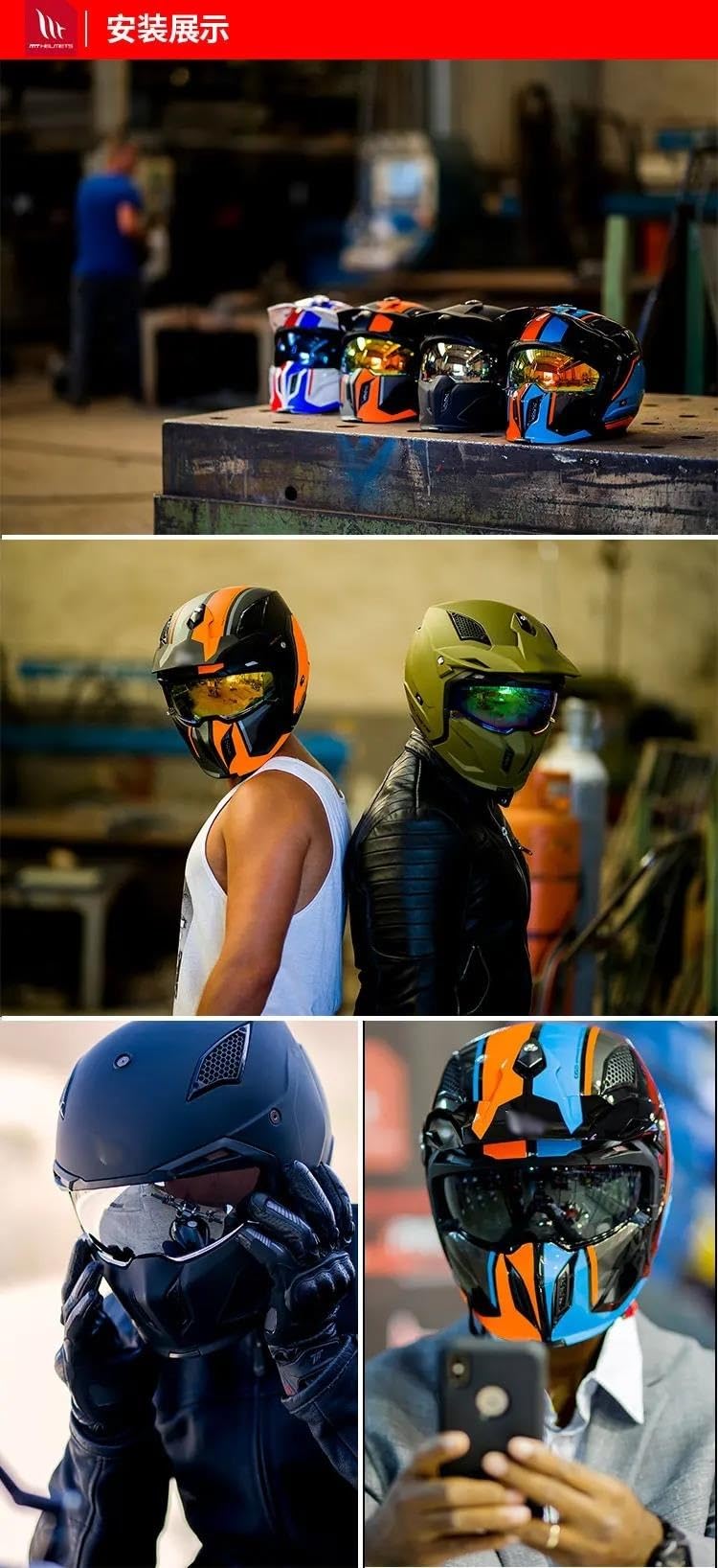 Protector de Lente Repuesto para Gafas Sol internas, 5 Colores Disponibles, Casco MT Compatible con St&re&et&fi&GH&te&r