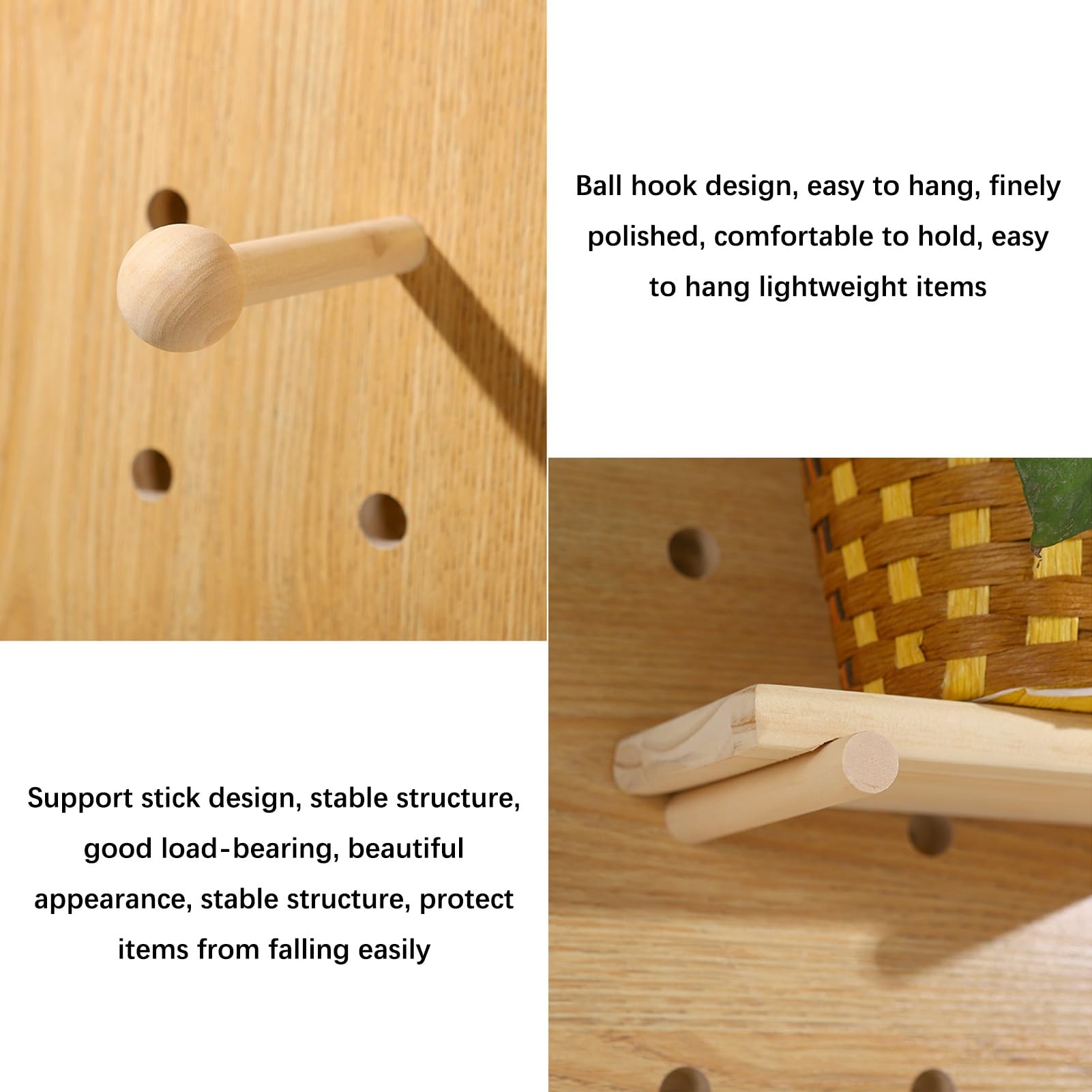 Stecktafel-Paneele, hölzerne Stecktafel-Wandpaneele, Stecktafel-Werkzeugaufbewahrungs-Wandorganisator, Heimwerker-, Garagen-, Küchen-, Werkbank-Stecktafelregale, Einzelhandel, Grau - 40 x 50 cm (Weiß