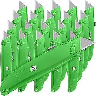 Reginary 20 Pcs Box Cutter Bulk Retractable Utility Knife, Green