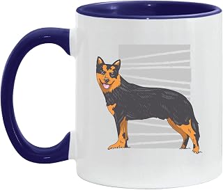 Bavarian Shepherd Dog Gift for Pet Lovers Illustration Print 11oz 15oz Inner Color Accent Mug