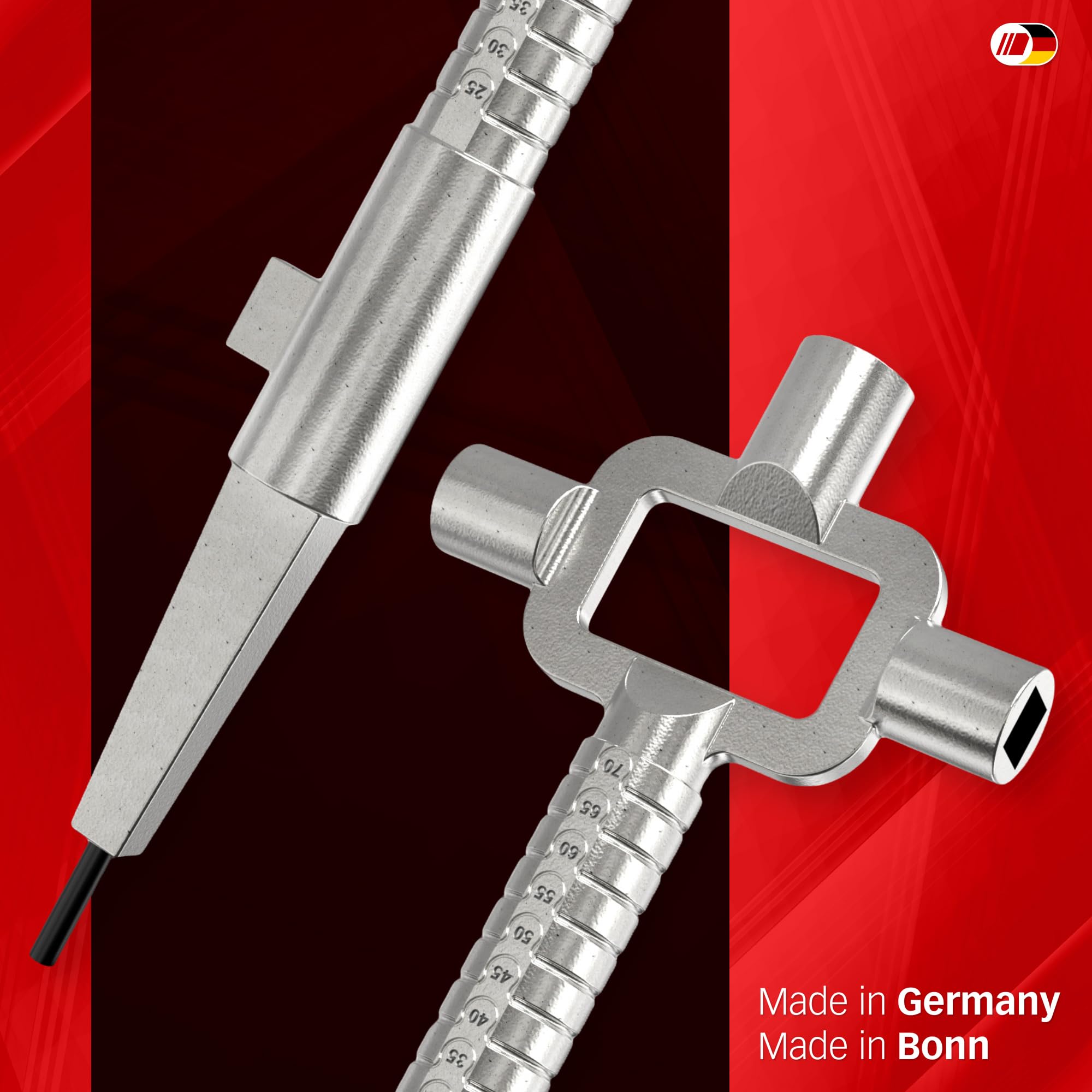 thumbnail: Multipick Universele Bouwsleutel Set – Made In Germany, Meet Ook Cilinders! Inclusief Inbussleutels & 3 Vierkante Sleutels.