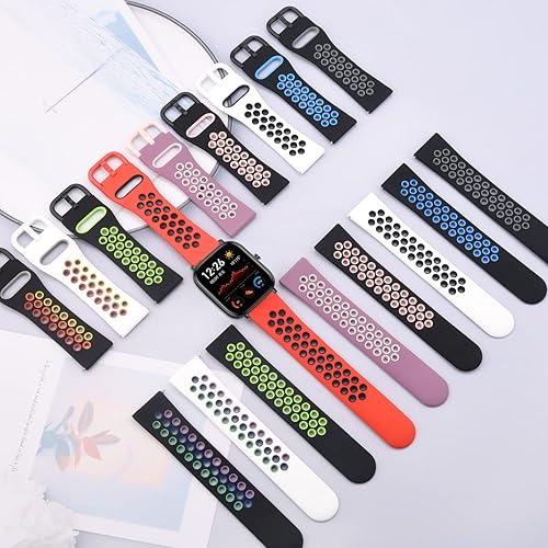Miniatura 7 de Wanme Silicone Bands for Amazfit GTS 4  GTS 4 Mini  GTS 3  GTS 2  GTS 2e  GTS 2 mini, 20mm Quick Release Soft Breathable Sport Replacement Watch