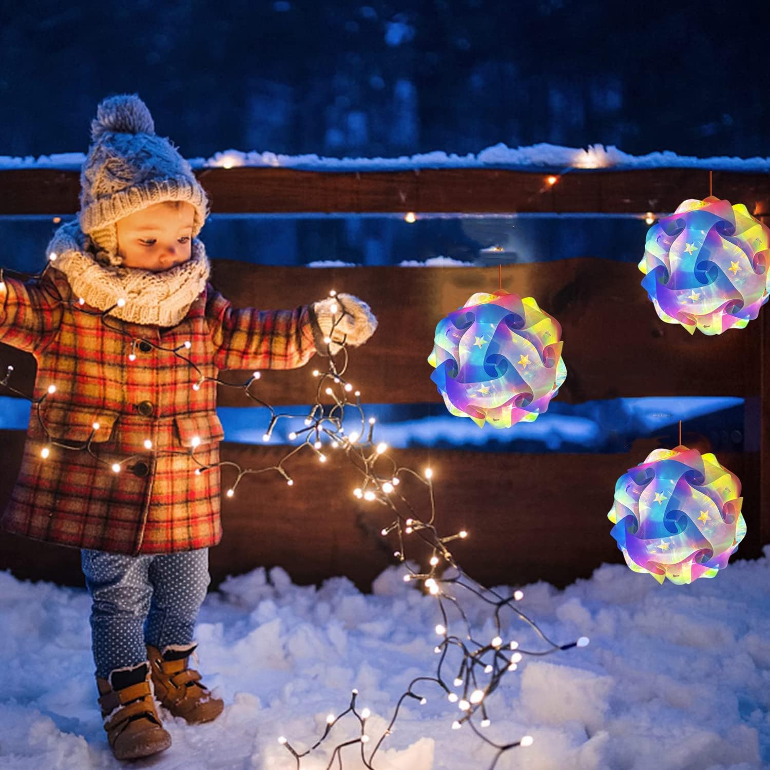 Kész lámpa díszítéssel és LED fénnyel