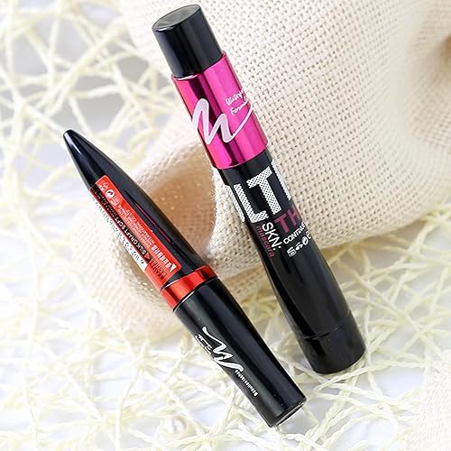 Miniatura 7 de Juego de combinación larga de ojos de fibra negra, a prueba de sudor, no es fácil de perder maquillaje, pestañas negras gruesas, máscara de pestañas