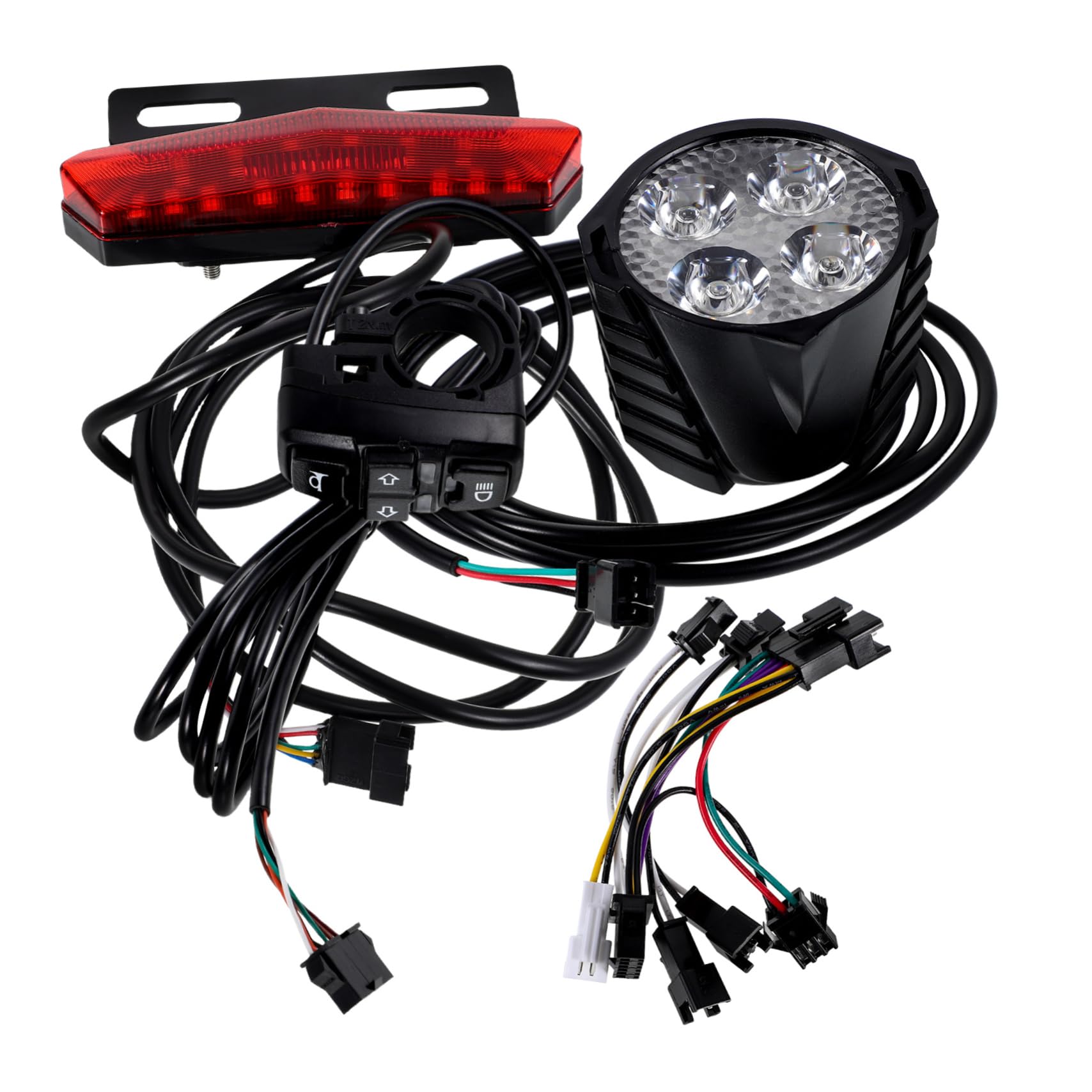 Éclairage vélo électrique LED klaxon clignotants interrupteur guidon - 8