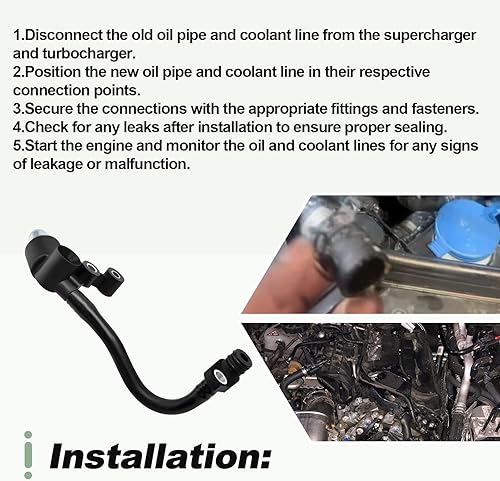 Miniatura 5 de Línea de refrigerante del turbocompresor de tubo de aceite del supercargador compatible con 2012-2019 B-enz ML550 Clase M (W166) GLE (C292) GL450