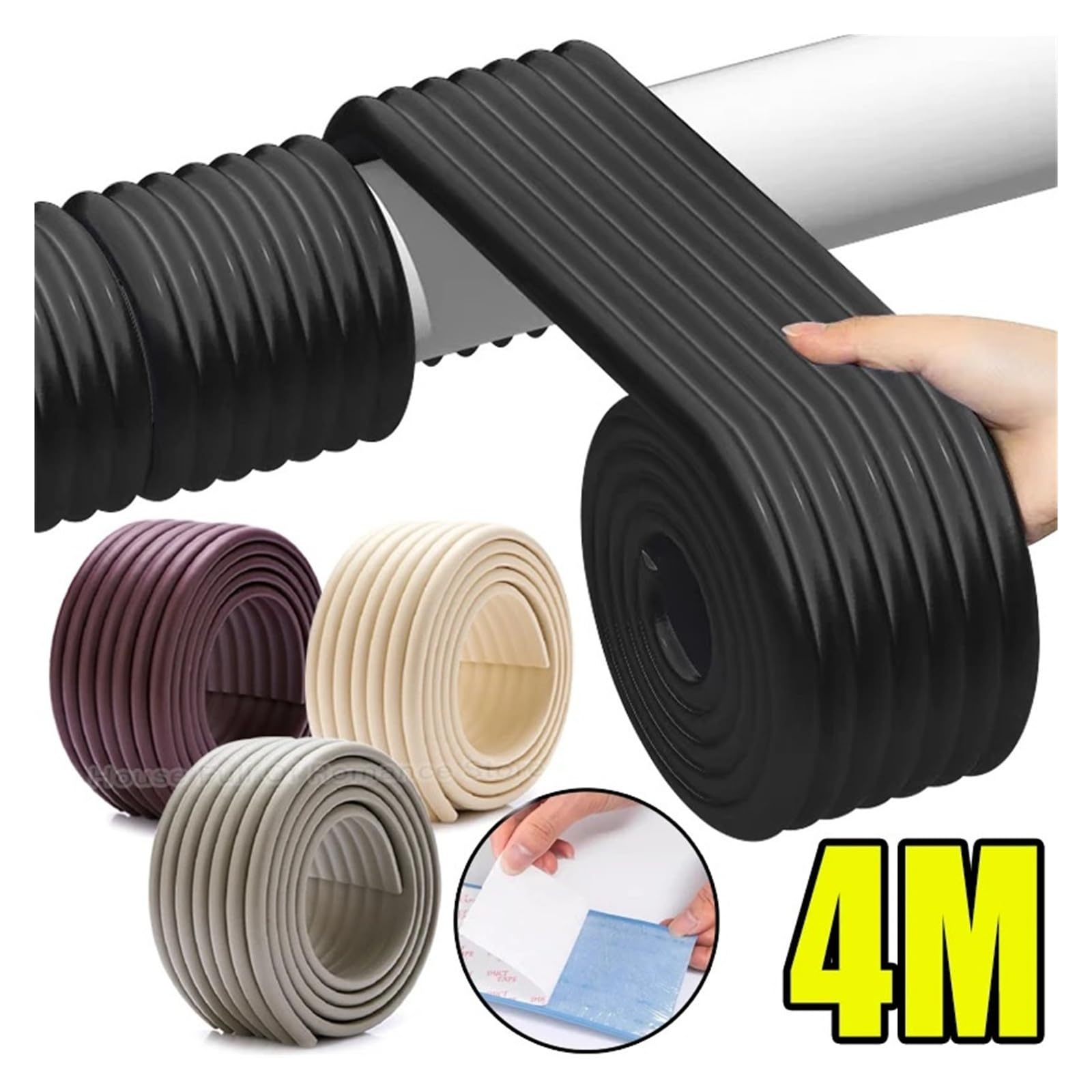 Lot de 2 rouleaux de ruban isolant autocollant épais en mousse thermique pour tuyaux d'eau en extérieur, protection contre le gel et les collisions (beige, 4 m)