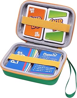 LTGEM EVA Hard Case for Playing Card Game, Phase 10 Card Game,UNO Card Game, Protective Carrying Storage Case Hold up to 300+ Cards - Green (Case Only)