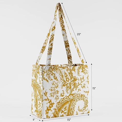 Miniatura 5 de HPD Half Price Drapes Bolsas de compras reutilizables para comestibles, paquete de 2 bolsas 100% de sarga de algodón