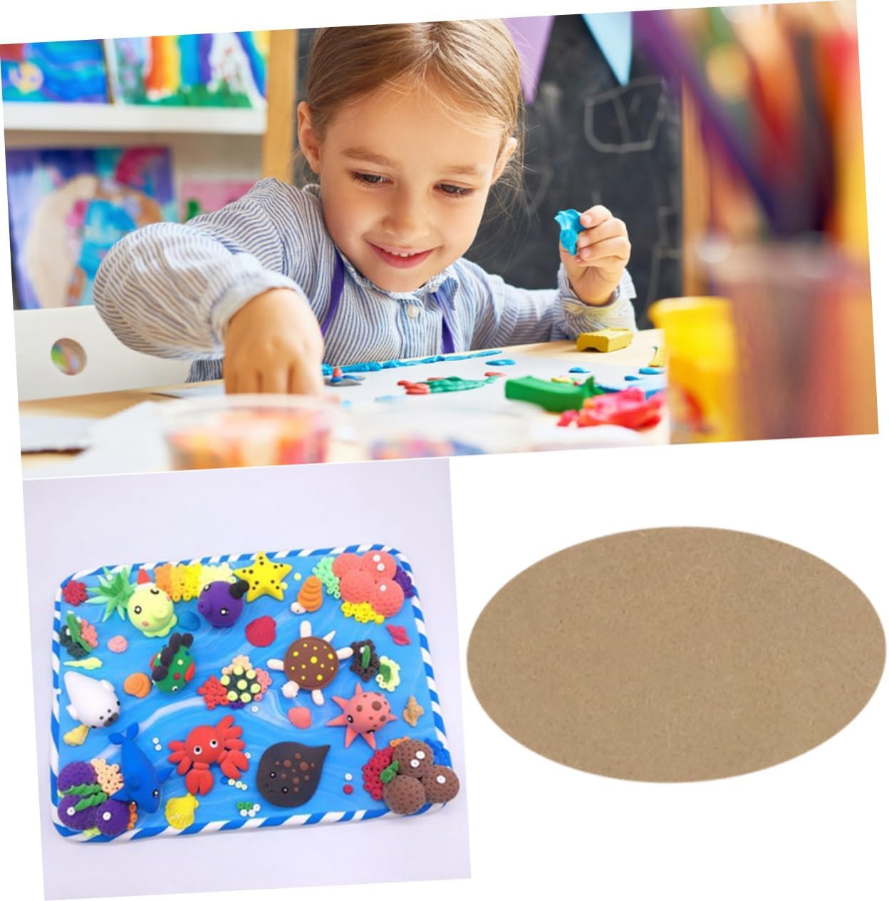 10pcs Wood Clay Crafting Board Natural Wood Pottery Board for DIY Art Projects Small Oval Shape for Sculpting and Creative Expression