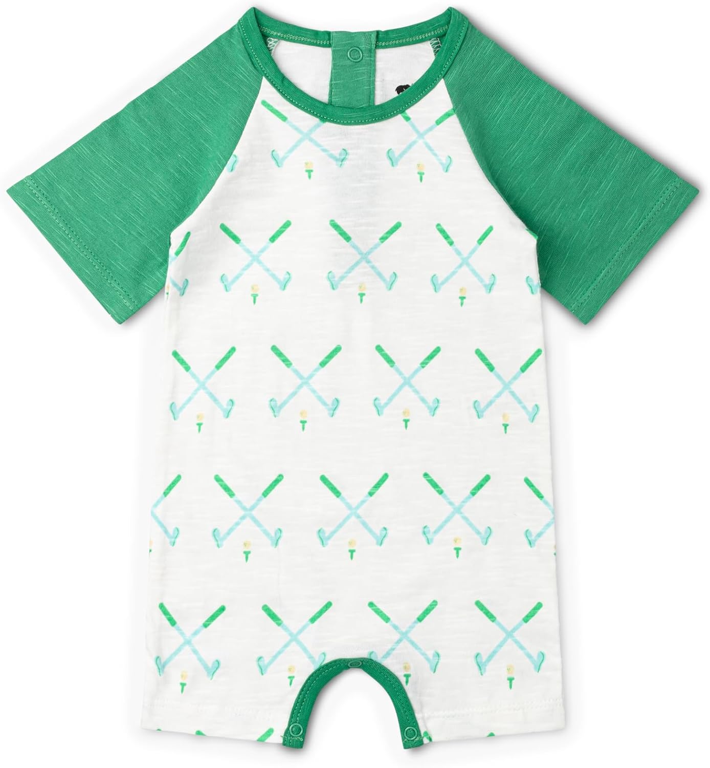 monica + andy Shorty Little Slugger Romper, 100% Organic Baby Clothes for Boys, Sizes For Preemie, Newborn & Infant