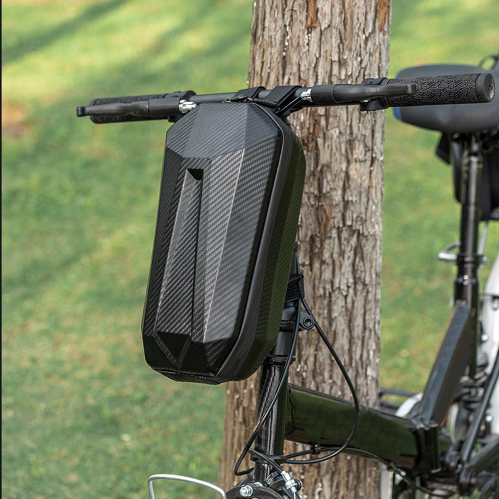 Generico Zaino Bici Capacità 4 Litri 13x31cm Borsa Frontale Rigida Antipioggia borsa manubrio scooter elettrico impermeabile Per E-Bike Ciclismo Trekking e Viaggi Per Lavoro Sport Libero