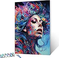 Vista 17 de Graffiti - Kit de pintura de retrato por números, 16 x 20 pulgadas, lienzo de pintura al óleo para niños, estudiantes, adultos principiantes