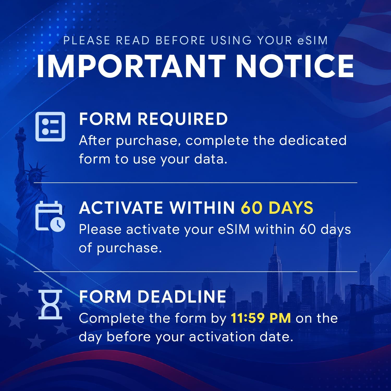 US Prepaid eSIM | Unlimited High-Speed Data | Phone Number Included | 5G/4G LTE | No Contract, No SIM Card Required | World eSIM