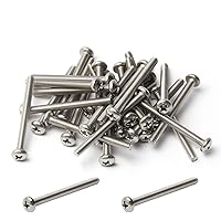 Vista 70 de MroMax 30 tornillos de máquina Phillips de cabeza plana M2 x 0.197 in, acero inoxidable 304 18-8, rosca completa, tornillos de cabeza cruzada gris