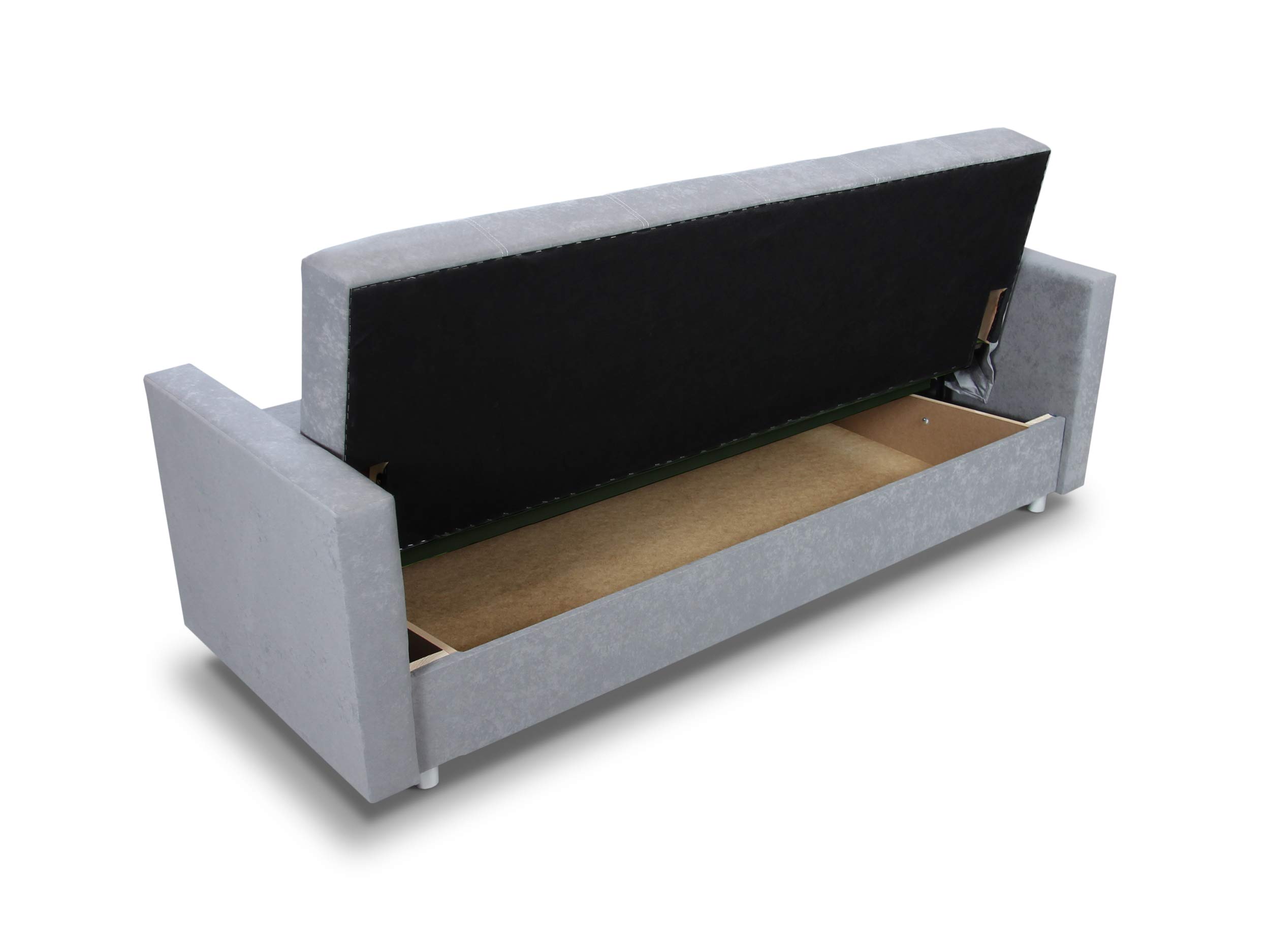 SuedineSchlafsofa Bettsofa Dave - Sofa mit Schlaffunktion und Bettkasten, Bett, Farbauswahl, Schlafcouch, Couch vom Hersteller, klick-Klack (Grau (Suedine 06))