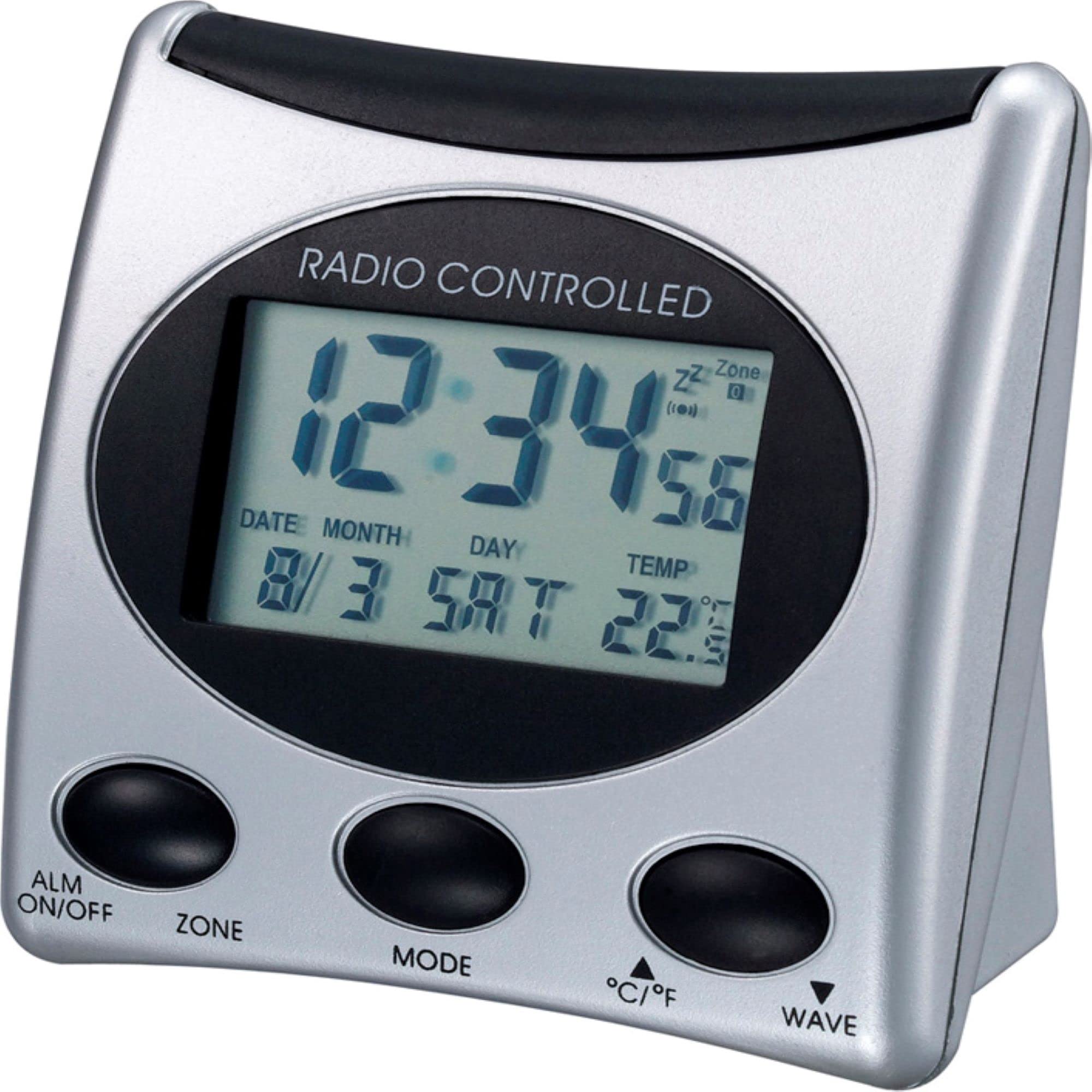 technoline WT 221-T Radio Controlled Clock, Plastic, Silver