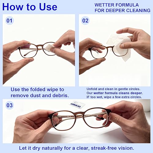 Miniatura 4 de 400 toallitas para lentes para lentes + 1 bolsa con clip, limpiador de lentes de microfibra, toallitas limpiadoras de lentes prehumedecidas
