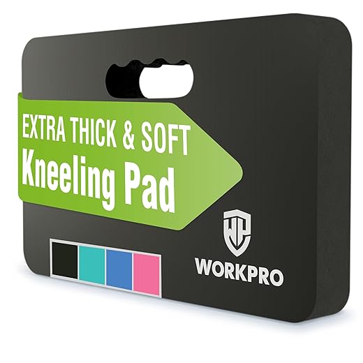WORKPRO Extra Thick Kneeling Pad, Soft NBR Foam Cushioning for Knee, Large Foam Kneeler Mat for Gardening, Bathing Baby, Exercise, Workout Supplies, 17.5 x 11 x 1.5 in, Black