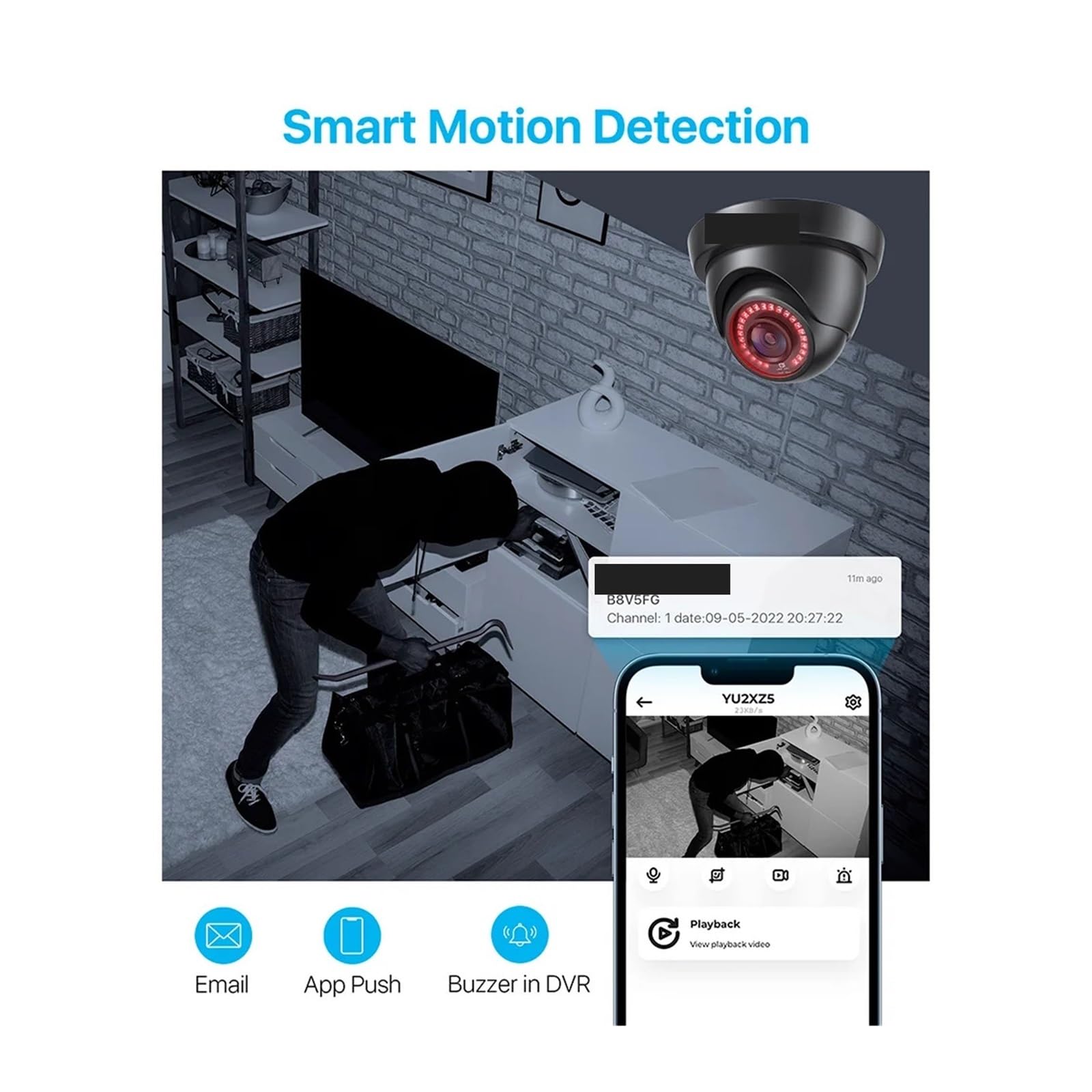Sistema de cámara de Seguridad 8CH H.265+ 5MP Lite