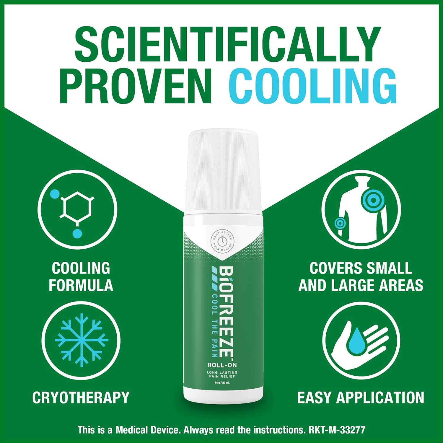 Biofreeze Muskelschmerzlinderung, 3x 89 ml, Unisex, Unparfümiert