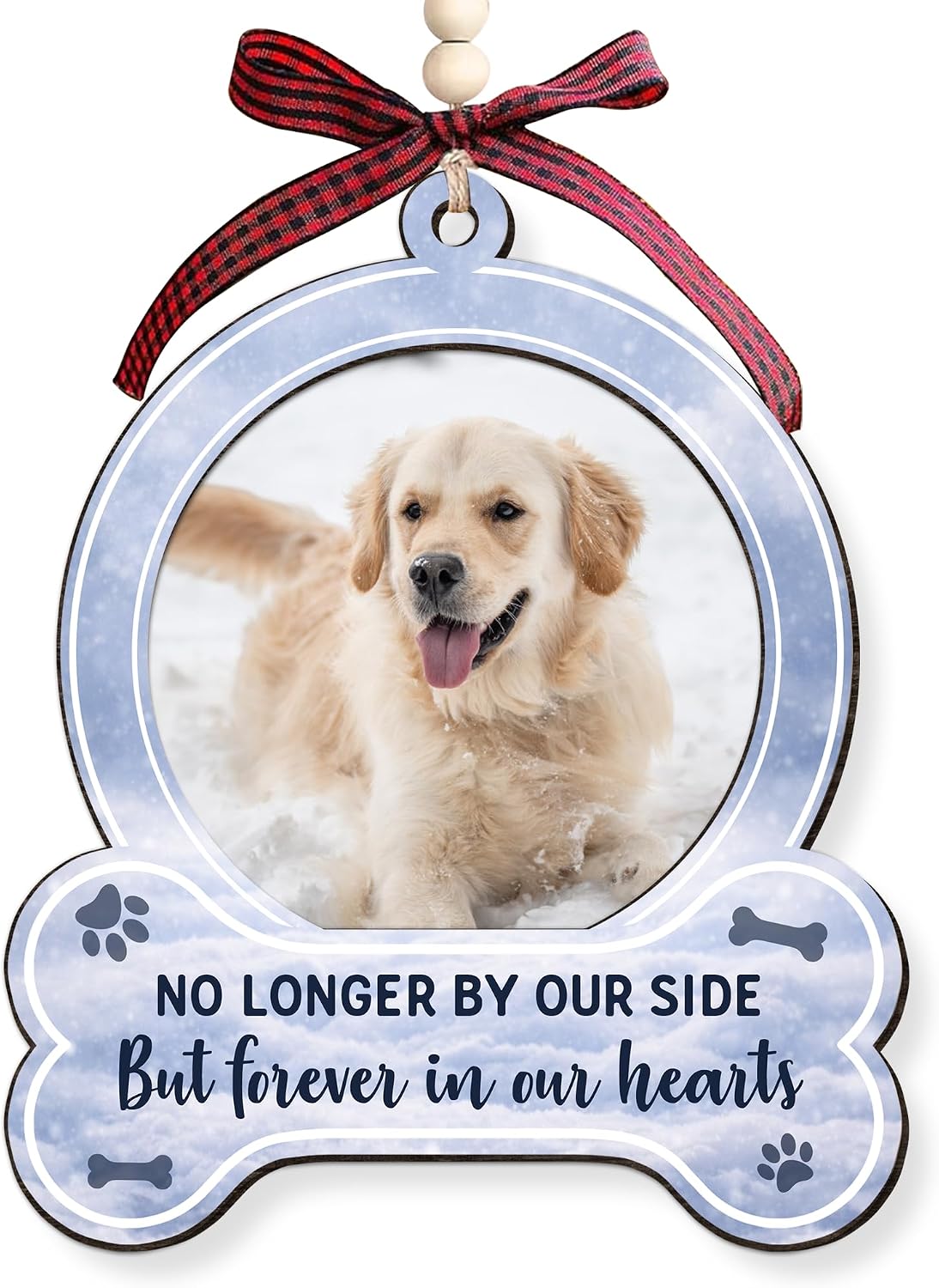Dog Photo Frame Memorial Ornaments 2026 - Passing Away, Remembrance, Memorial Gifts for Loss of Dog - Pet Loss, Pet Sympathy, No Longer by Our Side Personalized Picture Gift