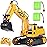 DOUBLE E Remote Control Excavator Toy 2 Batteries RC Excavators Sandbox Digger Hydraulic Construction Toys Vehicles Birthday Gift for Boys Kids 3-14 Years