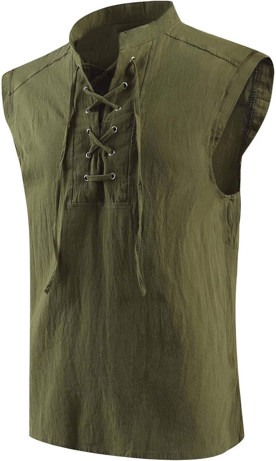 Mens Pirate Vest, Renaissance Tops Medieval Sleeveless Shirts Gothic Costumes Vampire Cosplay Cotton Outfits